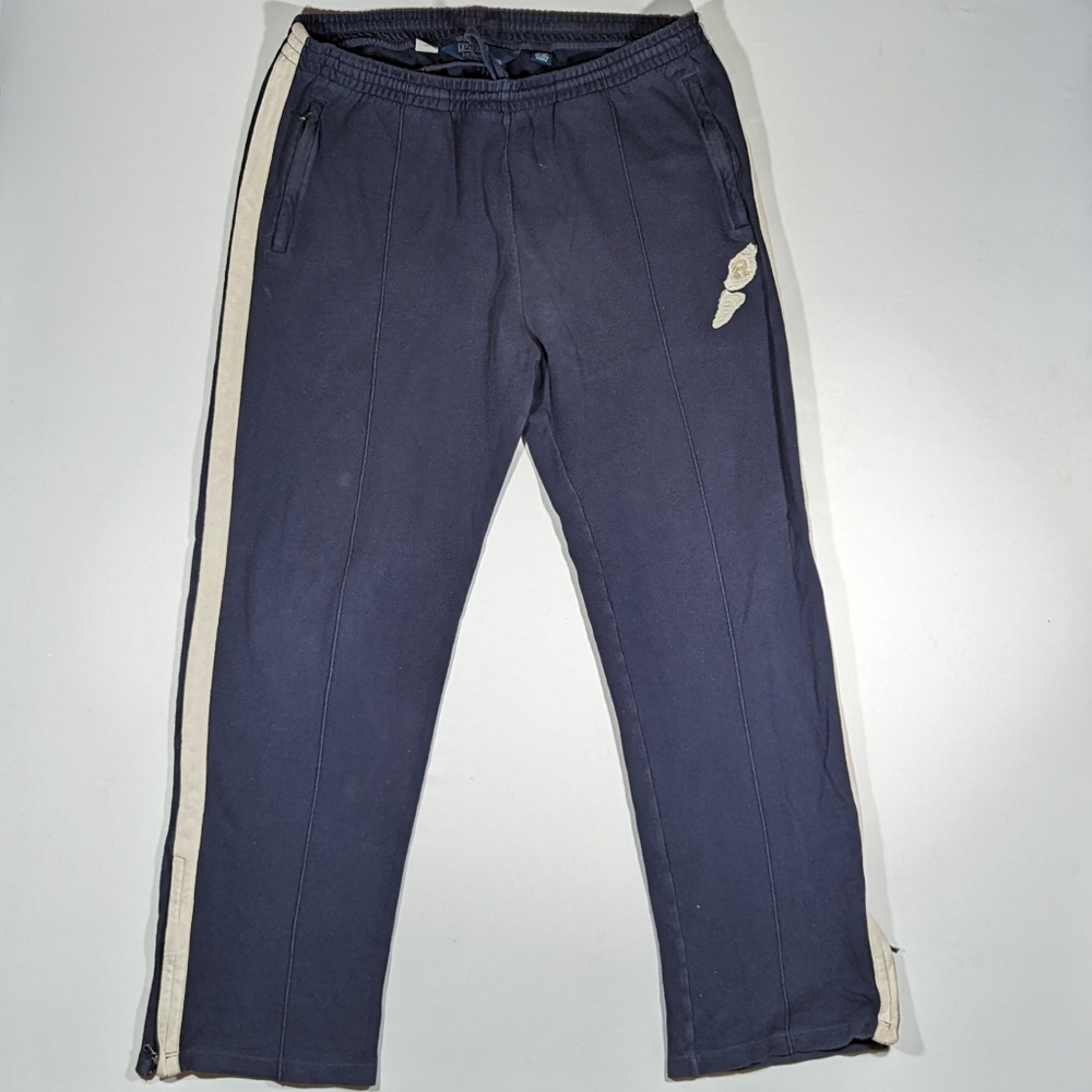 Vintage 90s Polo Ralph Lauren Wing Track Pants Men's Size XL Blue